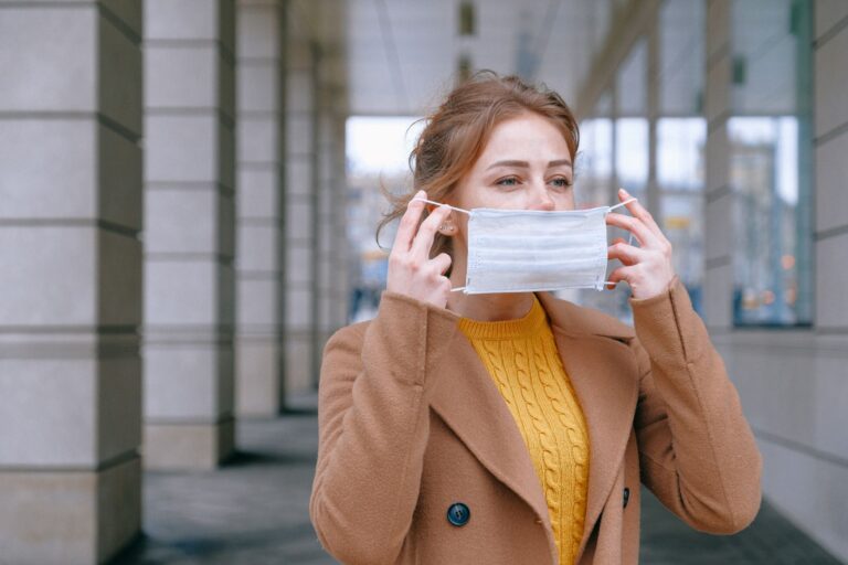 woman wearing mask